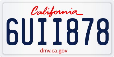 CA license plate 6UII878