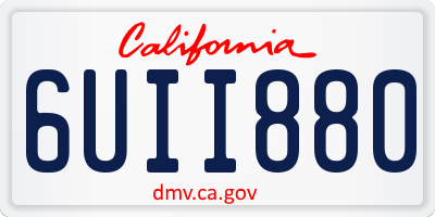 CA license plate 6UII880