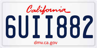 CA license plate 6UII882