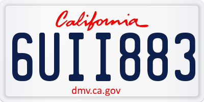 CA license plate 6UII883