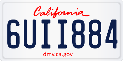 CA license plate 6UII884