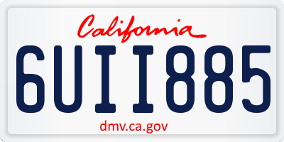 CA license plate 6UII885