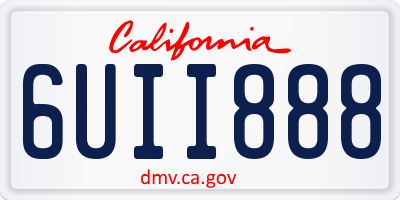 CA license plate 6UII888