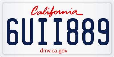 CA license plate 6UII889