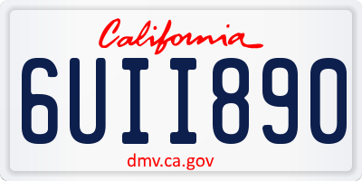 CA license plate 6UII890