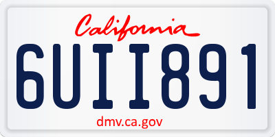 CA license plate 6UII891