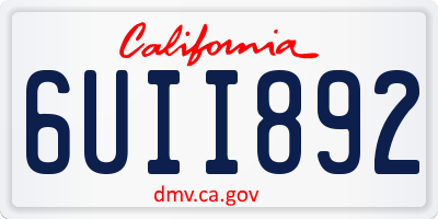 CA license plate 6UII892
