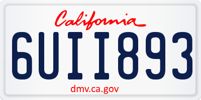 CA license plate 6UII893