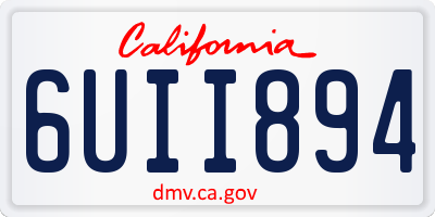 CA license plate 6UII894
