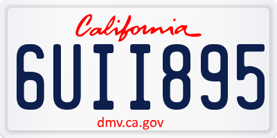 CA license plate 6UII895