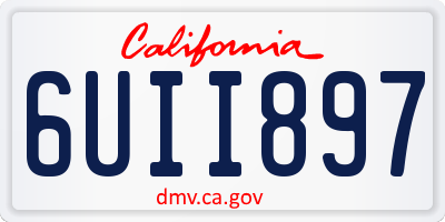 CA license plate 6UII897