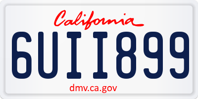 CA license plate 6UII899