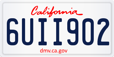 CA license plate 6UII902