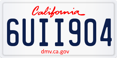 CA license plate 6UII904