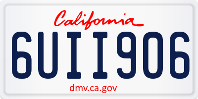 CA license plate 6UII906