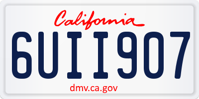 CA license plate 6UII907