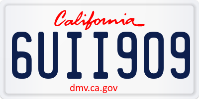 CA license plate 6UII909