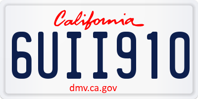 CA license plate 6UII910
