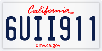 CA license plate 6UII911
