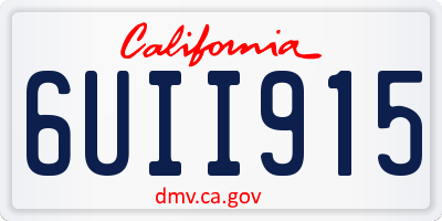 CA license plate 6UII915