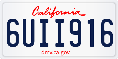 CA license plate 6UII916