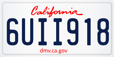 CA license plate 6UII918