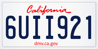 CA license plate 6UII921