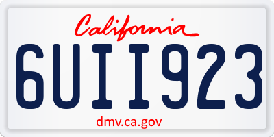 CA license plate 6UII923