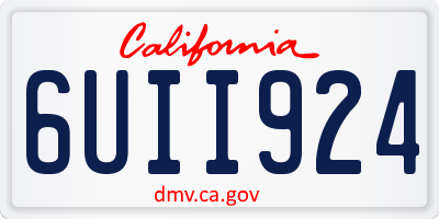 CA license plate 6UII924