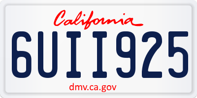 CA license plate 6UII925