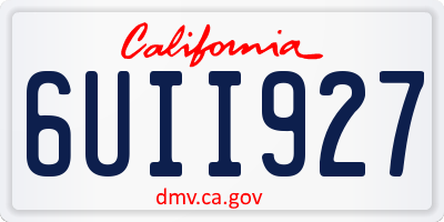 CA license plate 6UII927