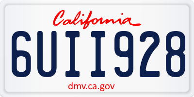 CA license plate 6UII928