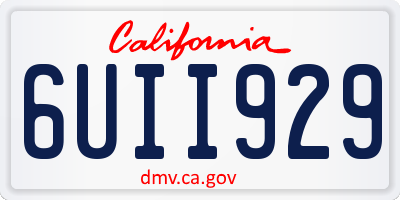 CA license plate 6UII929