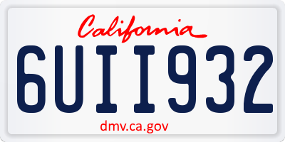 CA license plate 6UII932