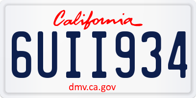 CA license plate 6UII934