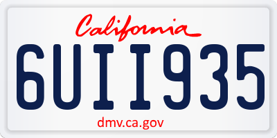 CA license plate 6UII935