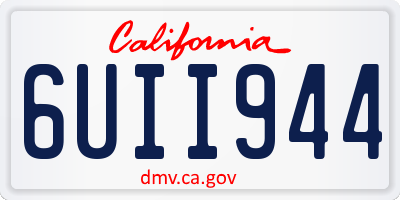CA license plate 6UII944