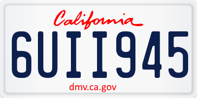CA license plate 6UII945
