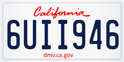 CA license plate 6UII946