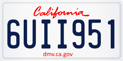 CA license plate 6UII951