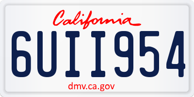 CA license plate 6UII954