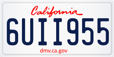 CA license plate 6UII955