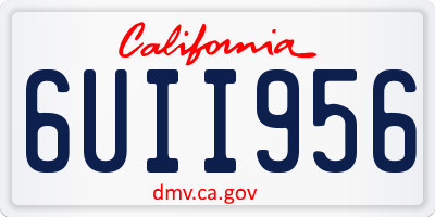 CA license plate 6UII956