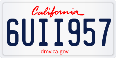CA license plate 6UII957