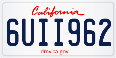 CA license plate 6UII962