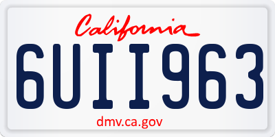 CA license plate 6UII963