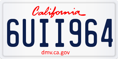 CA license plate 6UII964