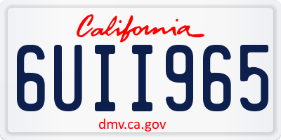 CA license plate 6UII965