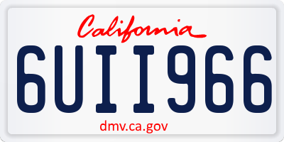 CA license plate 6UII966