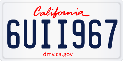 CA license plate 6UII967